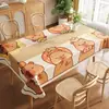 Toalha de Mesa Capivara Sem Lavar Impermeável à Prova de Óleo Resistente ao Calor 2025 Novo Modelo Retangular para Mesa de Jantar Cartoon para Mesa de Café
