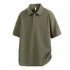 Camisa Polo Estilo Nuevo 2025 para Hombre, Top Casual Holgado para Hombre con Cuello, Ropa para Hombre de Manga Corta Transfronteriza, Mezcla de Seda