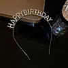 Diadema de Fiesta con Letras Inglesas Incrustadas de Diamantes Feliz Cumpleaños Diseño de Nicho Diadema Personalizada Accesorios para el Cabello de Moda Versátiles para Mujeres