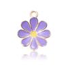 Venta al por mayor diez colores margarita pequeña aleación joyería colgante diy color flor gota aceite llavero collar pulsera accesorios