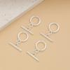 Pulseira de ouro 14K com fecho de fivela brilhante para preservação de cor, faça você mesmo, acessórios de joias de conexão, banhados a cobre, ouro verdadeiro