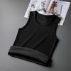 Colete Masculino Quente com Forro de Fleece para Outono e Inverno Colete Esportivo Espessado Camiseta Sem Manga Base Colete Fitness Obstáculo