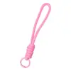 Cordón para teléfono tejido color macarrón con bloques de color, correa de muñeca larga, cordón de pulsera de nailon bicolor hecho a mano para DIY