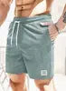 Pantalones Deportivos de Color Sólido con Cordones de Pana para Verano, Pantalones Cortos Simples, Pantalones Casuales para Hombre