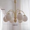 Candelabro Estilo Crema Estilo Nórdico para Dormitorio y Estudio Vestidor Lámpara Antigua Media Vainilla Francesa Beige Luz de Bola Candelabro de Lujo