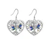 Collar Colgante Árbol de la Vida con Forma de Corazón y Mariposa de Nuevo Estilo Transfronterizo para Mujer, Conjunto de Joyería de Collar y Pendientes de Gama Alta de Nicho