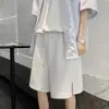 Pantalones Cortos Waffle Rectos de Verano para Hombre, Marca de Moda a Cuadros Ins Casual Diseño de 5 Puntos Pantalones Cortos Deportivos de Nicho