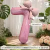 Sesión de fotos de cumpleaños para niña ins globo con número de lazo rosa accesorios para niños decoración de fiesta arreglo de escena