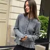 Cardigã de tricô estilo Chanel para mulheres, novo design outono e inverno, único e estiloso, casaco suéter versátil e macio