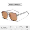 Gafas de Aviador con Doble Puente y Montura Grande Transfronterizas Fl Gafas Anti Luz Azul Bloqueo 480-520Nm con Lentes de PC Rosa