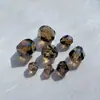 Cuentas de Cristal Natural, Cuentas Sueltas de Cristal de Té, Cuentas de Barril Facetadas Irregulares, Cuentas Individuales para Pulseras DIY, Accesorios de Cinco Elementos de Múltiples Gemas para Mujeres