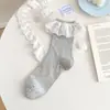 Calcetines con Ribete de Encaje para Mujer, Calcetines de Media Pantorrilla, Estilo Delgado para Primavera y Verano, Algodón Puro, Estilo Japonés, Estilo Ballet Jk, Calcetines Largos Lolita