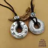 Fábrica Directa Plata esterlina S999 vintage hebilla de la paz Buda ocho tesoros Sutra del Corazón mantra de seis palabras colgante collar de pareja