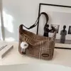 Bolso de Mujer de Gran Capacidad Nuevo Primavera 2026, Bolso de Lana a Cuadros Moderno y Tendencia, Bolso Tote Versátil de Hombro Cruzado para Mujer