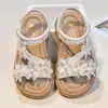 Sandalias de Princesa para Niñas 2026 Verano Nuevo Estilo Florales de Perlas para Niños Moda Versátil Zapatos de Moda para Niños
