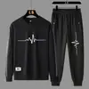Conjunto Deportivo Casual de Dos Piezas con Mangas Largas para Hombre y Mujer, Nuevo para Primavera y Otoño, Traje de Sudadera Moderno y Versátil, Personalizable con Imágenes