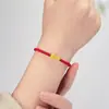 Pulseira Shuibei de Ouro Puro 999 com Fio Vermelho para Homens e Mulheres, Amuleto para Boa Sorte no Ano do Zodíaco, Presente de Dia dos Namorados