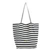Bolsa listrada estilo coreano Tote Casual Bolsa feminina de grande capacidade 2024 Nova bolsa portátil Bolsa de ombro estilo ocidental