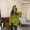 Suéter pullover casual con capucha de otoño e invierno estilo coreano, todo a juego, para mujer, estilo perezoso holgado, moda joven