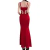 Vestido de Verão com Recortes nas Costas e Decote U em Forma de Borboleta, Estilo Sexy de Luxo Leve e de Alta Qualidade, Vestido Longo Bodycon Cauda de Peixe Feminino