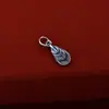 Acessório de pingente em formato de coração de prata de lei S925 para pulseira de cristal artesanal DIY, acessório de corda trançada, material de joia de prata