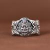 Ciervo Dorado Rey Plata S925 Retro Viejo Versión Ancha Estilo Étnico Xiangyun Loto Ajustable Hombres Amarillo Riqueza Como Anillo