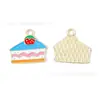 Colgante de Bolsita Serie de Comida Croissant Fries Adornos de Aceite Goteando Accesorios Colgante para Pulsera Collar Hecho a Mano