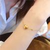 Pulsera de Amor Corazón Dorado Celebridad de Internet Estilo Coreano Diseño Nicho Dulce Simple Personalidad Acero Titanio Joyería de Mano