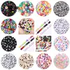 4 6 7 10 mm cuentas sueltas acrílicas cuentas con letras en inglés cuentas planas hechas a mano diy accesorios de joyería con cuentas pulsera