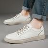 Zapatos de Hombre Primavera y Verano 2025 Nuevos Zapatos Blancos de Cuero Genuino con Trajes Zapatos de Cuero Casuales Versátiles Zapatos de Cuero