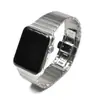 Para reloj Apple S10 con hebilla mariposa de acero inoxidable plateada metálica AppleiWatch86se25 negocios