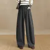 Pantalones anchos simples y elegantes para mujer, nuevo modelo otoño 2026, de tiro alto, adelgazantes, corte curvo, pantalones casuales relajados y holgados, modernos