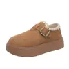 Mocasines de Invierno Zapatos Cálidos Slip-on Caña Baja Suela Gruesa 2026 Birken Zapatos de Algodón Botas de Nieve Estilo Nuevo Forro de Polar Moda