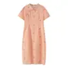 Ropa para Mujer Tallas Grandes Yinuo Nuevo Estilo Chino Qipao Mejorado Vestido Verano 2026 Ceñidor de Cintura Adelgazante Elegante Falda Larga 244586
