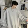 Moletom casual masculino versátil de manga comprida atacado de fábrica moderno para jovens com gola redonda moda outdoor cor sólida top
