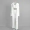 Conjunto de pijama de três peças respirável para mulheres, estilo europeu e americano, malha para outono e inverno, roupão de manga comprida amigo da pele, roupa íntima e calça.