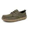 Zapatos para hombre de talla grande transfronterizos, zapatos casuales de cuero ante retro, zapatos planos holgados y transpirables con suelas suaves, adecuados para conducir