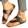 Comercio Exterior Europeo y Americano Talla Grande Hebilla Fondo Plano Chanclas para Mujer Transfronterizas Hebilla Cinturón Ropa Exterior Sandalias de Playa Amazon
