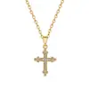 [Acero de Titanio] Collar de Cruz Completo de Diamantes, Estilo de Lujo Ligero, Elegante y Deslumbrante Collar Completo de Diamantes para Mujer, Cadena Versátil para Clavícula, Cadena de Acero de Titanio