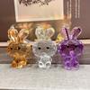 Llavero de conejo de cristal acrílico creativo exquisito llavero para coche colgante para bolso de mujer regalo pequeño al por mayor para máquina de garras