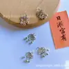 Pingente de Prata Pura 990 Vazado Caractere da Fortuna e Nuvem Auspiciosa, Sino Cadeado da Paz, Acessório Cadeado da Longevidade Desejada