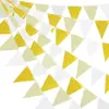 Espejo de Polvo Dorado de Amazon Patrón de Olas Banderín Estampado en Caliente Estilo Escandinavo Fiesta de Cumpleaños Decoración de Papel Bandera