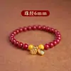 Pulsera Natural de Cinabrio para Mujer, Pulsera de Cuentas de Cinabrio Morado y Dorado, Mayoreo de Regalos para Mujer, Nueva Pulsera de Cuentas Estilo Chino
