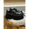 Mocasines de estilo británico con hebilla para mujer, colección Primavera Temprana 2026, Zapatos de cuero con suela gruesa, que aumentan la altura, de punta redonda, Zapatos versátiles de tacón grueso para mujer