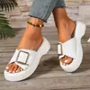 Sandalias Romanas de Suela Gruesa de Nuevo Estilo Verano 2026 con Punta Abierta y Correa de Hebilla, Zapatos de Plataforma de Moda Trendy Europeos y Americanos para Mujer