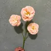 Simulación 3 cabezas Flor de rosa Austin ceremonia de boda arreglo floral de boda decoración mueble para el hogar hilera de flores guía de pasillo hilera de suelo arreglo floral