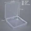Caixa quadrada de plástico transparente, caixa para embalagem de itens pequenos, esponja de pó, equipamento de pesca, ferragens, distintivo, cartão e caixa de armazenamento de contas