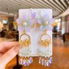 Traje de tocado infantil de estilo chino para niñas, horquilla Hanfu, horquilla de estilo antiguo, sacudida de paso, accesorios para el cabello de mariposa con borla súper hada