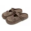 Sandálias Femininas Casuais de Moda Respiráveis, Antiderrapantes, de EVA, com Solado Macio, Fechadas na Ponta, para Uso Externo, Slip-On com Botão