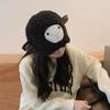 Inverno Estilo Japonês Doce Orelha Bonito Chapéu de Ovelha de Pelúcia Feminina Engrossado Quente Lã de Cordeiro Moda Pulôver Cap